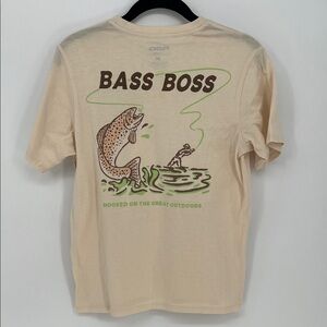 RSQ Cream Boys Bass Boss Graphic T-Shirt Size Medium